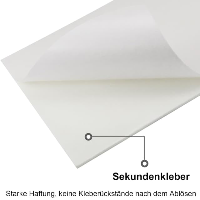 Detalle de Vefhby selbstklebende Schaumstoffplatte aus Neopren (300 mm x 3 mm x 1,5 m) für Dichtungen, Schalldämmung & Pufferung – weiß