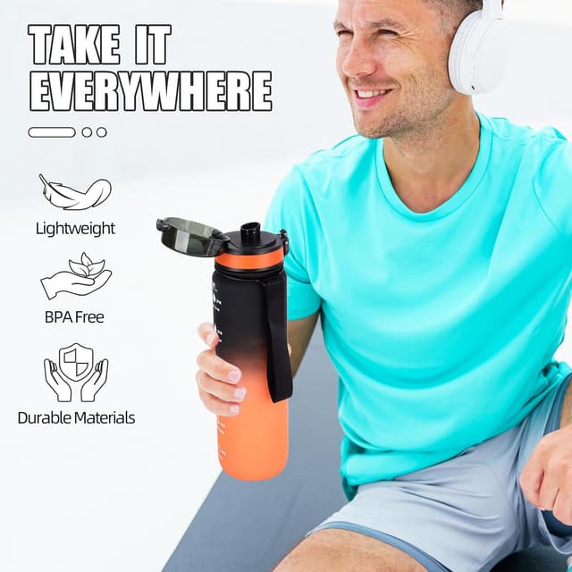 Thumbnail 5 de Gobravio Water Bottle 1L leakproof sports bottle