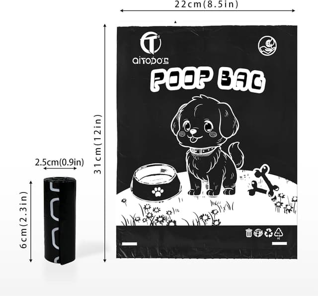 Detalle 2 de AiTodos 600 pièces sacs à crottes pour chien 31 x 23 cm