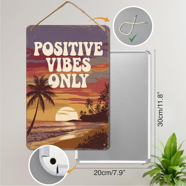 Detalle de BERLIG Metallschild mit Spruch „BERLIG“ – Vintage Blechschild 30x20 cm für Wanddeko, Wohnzimmer, Küche & Büro