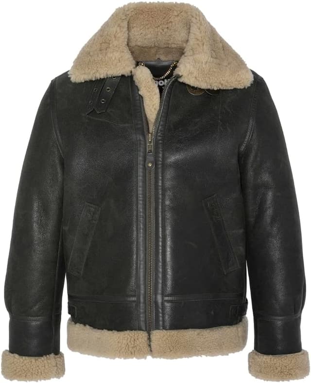 Thumbnail 5 de Schott Bombardier Mouton retourné Café