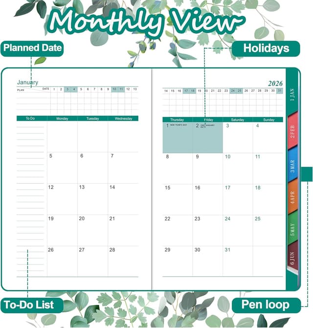 Detalle 2 de 2026 Diary Day per Page A5 daily planner 📔