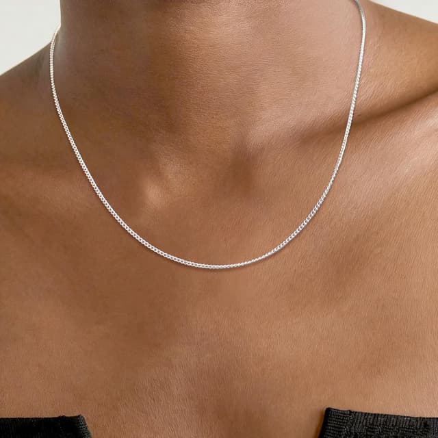 Detalle 2 de Kraven Feine 925 Silber Damenhalskette 40 cm