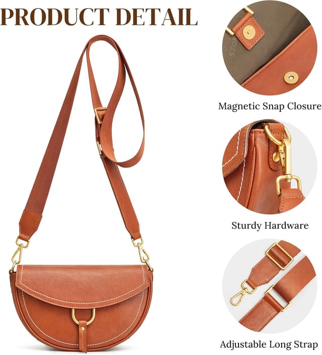 Thumbnail 4 de S-ZONE Top Grain Leather Crossbody 6.7
