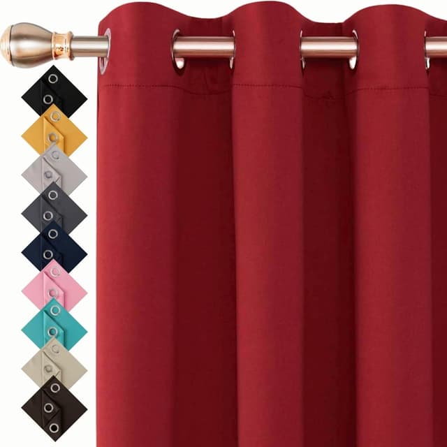 Imagen de Thermal Insulated Blackout Curtains 90 x 72 Red en OfertitasTOP