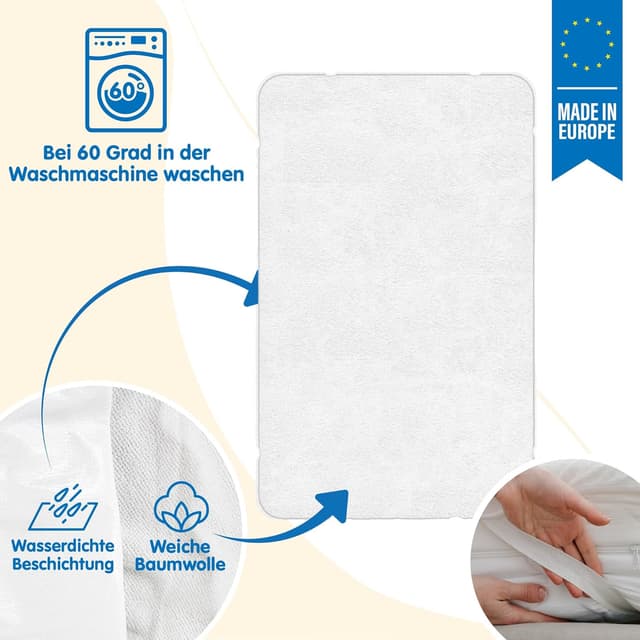 Detalle de Coprimaterasso impermeabile per lettino singolo e culla 50x100 cm (antiacaro, lavabile)