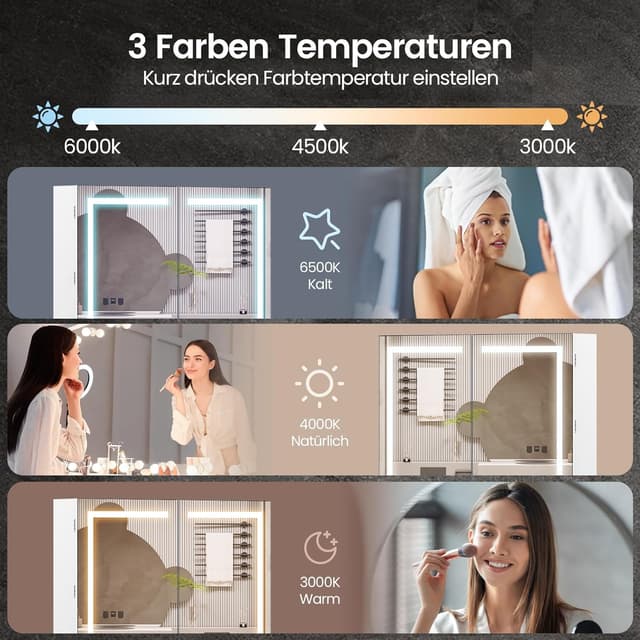 Thumbnail 2 de Luxstein Spiegelschrank 80x60 cm 🪞