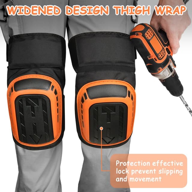 Detalle de flintronic Genouillères de travail avec rembourrage gel et mousse, sangles réglables