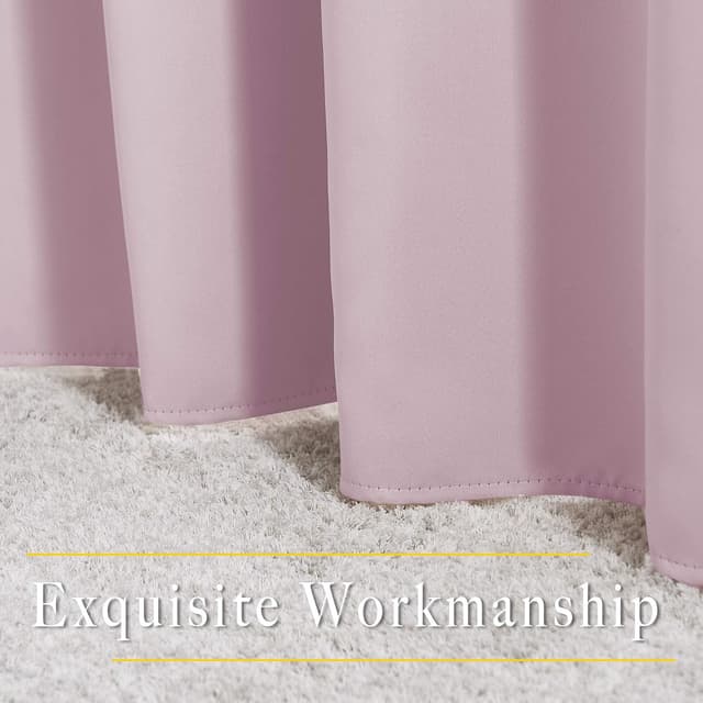 Thumbnail 6 de NICETOWN Blackout Pink Curtains for Girls Room (Lavender Pink/Baby Pink) — Thermal Insulated Grommet Panels, 1 Pair, 52 x 84 in