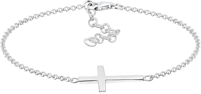 Imagen de Elli Pulseras cruz de Fe Plata 925, bañada oro rosa en OfertitasTOP