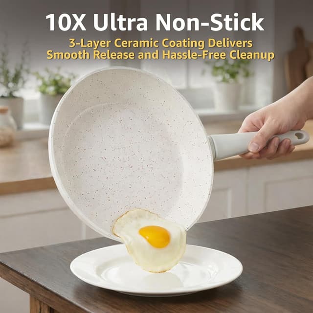 Thumbnail 4 de Bazova 24-Piece Ceramic Cookware Set 8QT