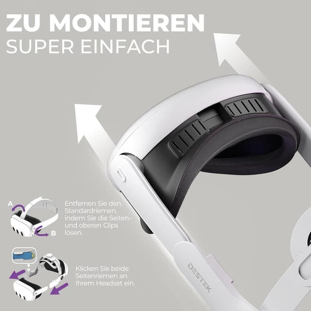 Thumbnail 6 de DESTEK QH3 Head Strap VR-Headsetpolster mit Druckfreiheit