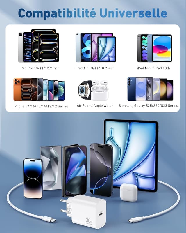 Thumbnail 4 de CREAPICO 30W Chargeur Rapide USB‑C 2m