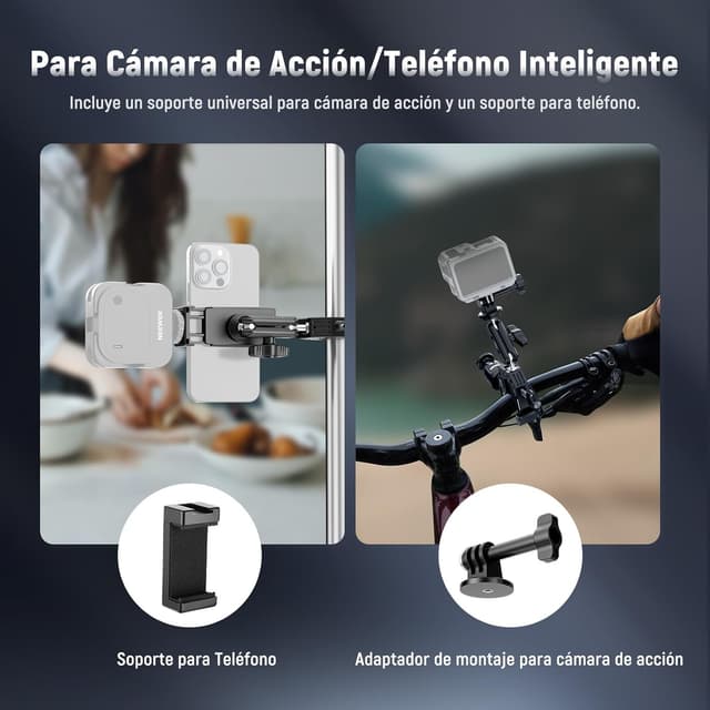 Detalle 2 de NEEWER Súper Abrazadera con Brazo Mágico y Adaptador 📸