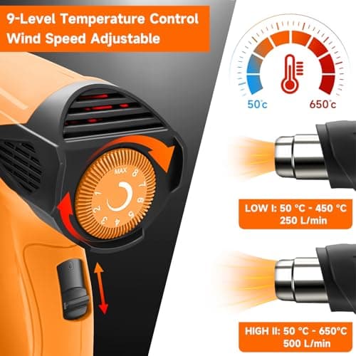 Detalle de AIUNAOM Pistola de aire caliente 2000 W