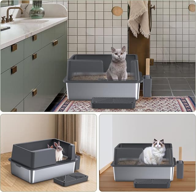 Thumbnail 5 de Gimars XL lettiera acciaio 60x40x31 cm 🐾