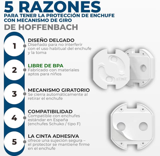 Detalle 2 de Hoffenbach Protector de Enchufes 20x 🔌