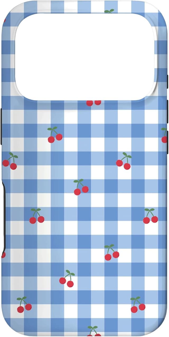 Detalle de Motif vichy bleu iPhone 17 Pro coque