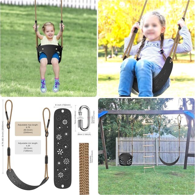 Detalle 2 de SELEWARE Babyschaukel Set mit 4 Karabinern