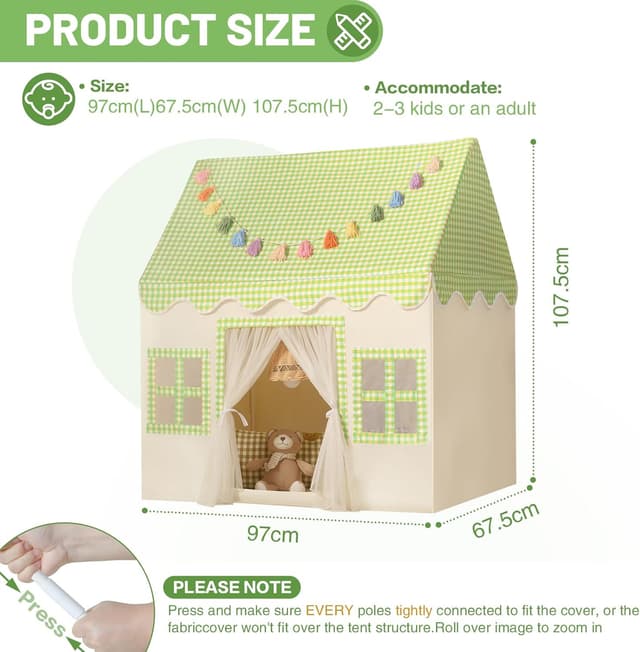 Thumbnail 2 de Wilwolfer Tienda de campaña Infantil Tipi para interiores y exteriores