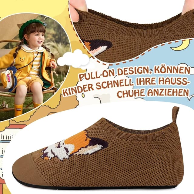 Detalle de Kyopp Hausschuhe für Kinder – atmungsaktive, rutschfeste Barfußschuhe als Lauflernhilfe