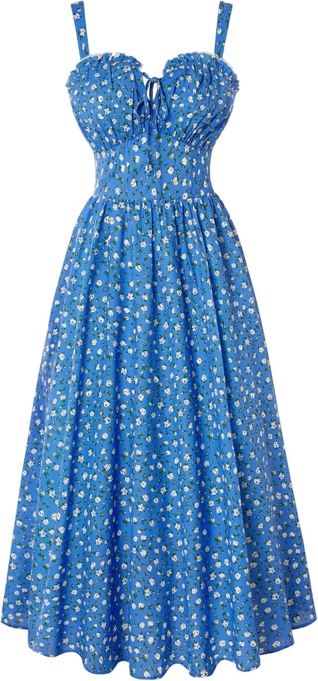 Detalle de SCARLET DARKNESS Robe d’été décontractée sans manches à motif floral « Scarlet Darkness »