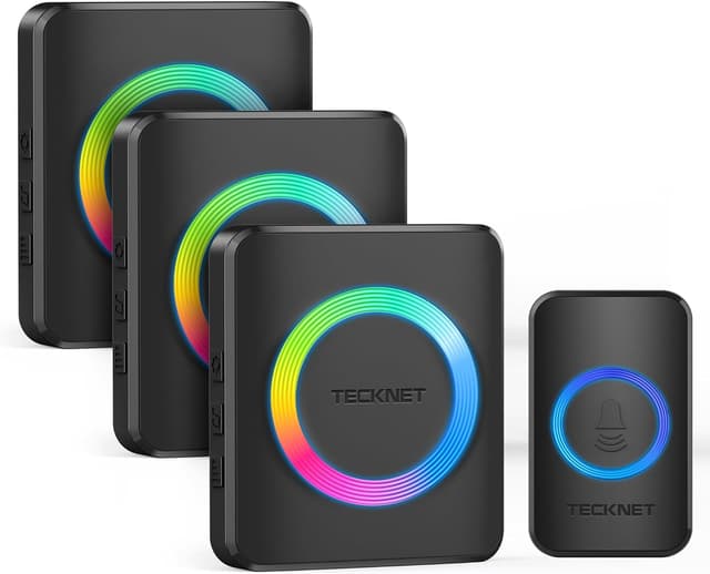 Detalle de TECKNET Funkklingel 400 m Reichweite Set