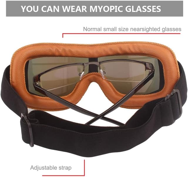 Detalle 2 de Ashilun Retro Pilot goggles for riding