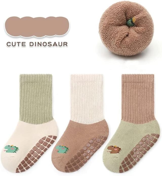 Thumbnail 6 de FedMois 6er Pack Baby & Kleinkinder Winter-Socken mit ABS-Noppen und breitem Bündchen aus Baumwolle