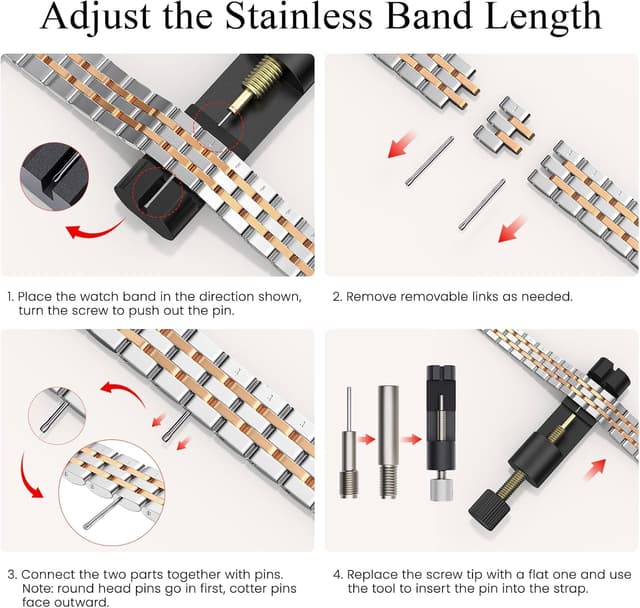 Detalle 2 de GEARYOU Slim Stainless Steel Apple Watch Strap (44/42mm, 45/46mm, 49mm) for Series 1–11 & Ultra