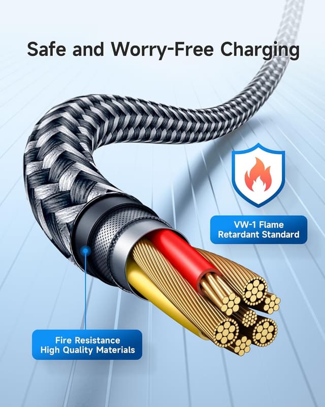 Detalle de RAVIAD USB-C charger cable 0.3m 100W