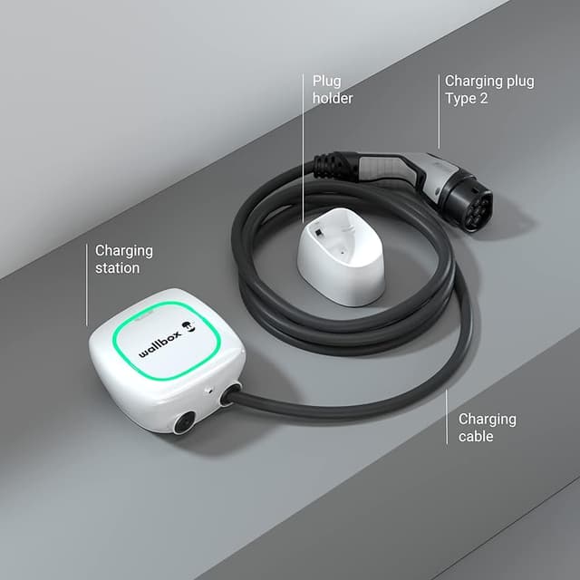 Detalle de Wallbox Pulsar Plus 22 kW, cable 5 m, Tipo 2