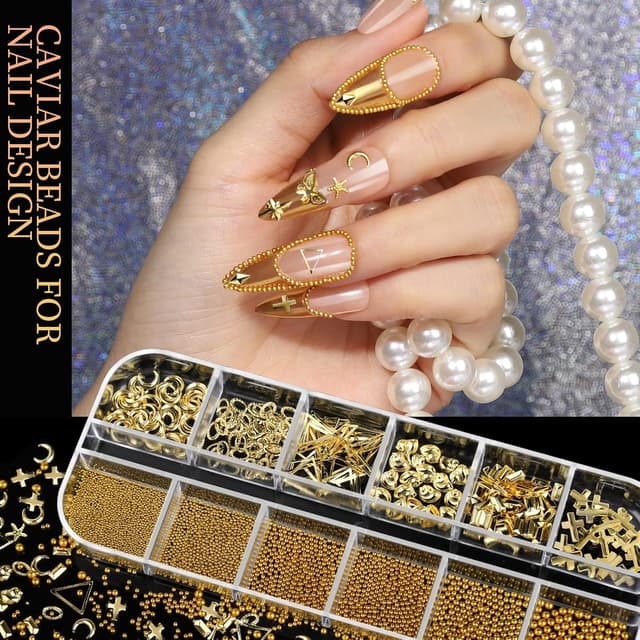 Thumbnail 5 de Teenitor Gold Nail Charms 4 Boxes ๐