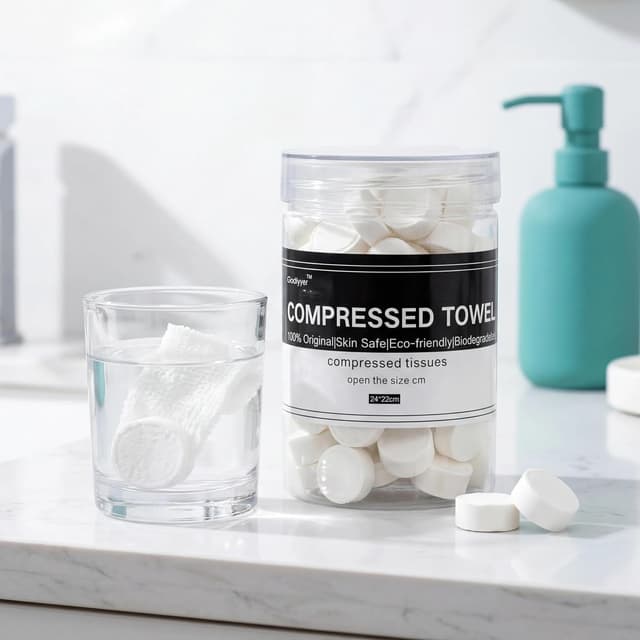 Detalle 2 de 100pcs Compressed Towels disposable travel wipes 🧻