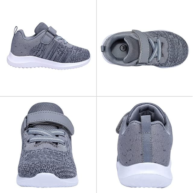 Detalle de COODO Toddler/Little Kid Running Sports Sneakers with Hook-and-Loop Closure