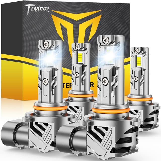 Detalle de Termitor Upgraded 9005/9006 Light Bulbs Combo (Pack of 4) with Cooling Fan, 6500K White, 100,000LM