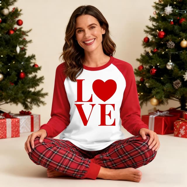 Detalle 1 de Valentine pyjama set heart long sleeve