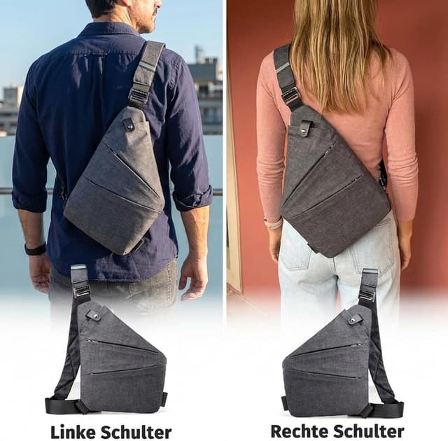 Detalle 2 de Gipfelfreund Anti Diebstahl Tasche, Gipfelfreund Umhängetasche, Schultertasche, Brusttasche, Diebstahlsichere Tasche, Anti-Diebstahl, Sicherheitstasche Reise für Damen und Herren
Gipfelfreund Anti Diebstahl Tasche, Gipfelfreund Umh…
