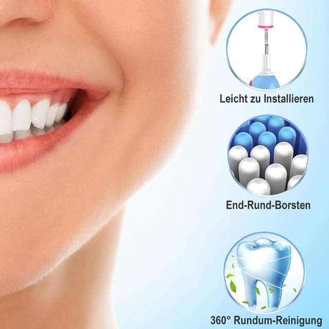 Detalle 2 de 16er Aufsteckbürsten (Precision, Cross, 3D Whitening, Sensitive Clean) kompatibel mit Oral‑B elektrischen Zahnbürsten