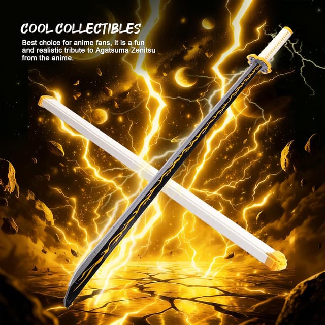 Detalle de Swords Building Set 39in Zenitsu Sword (956 Pieces) with Scabbard and Stand