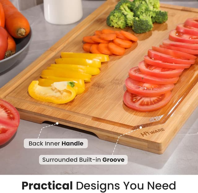 Thumbnail 4 de Hiware Extra Large Bamboo Cutting Board 18" 🍽