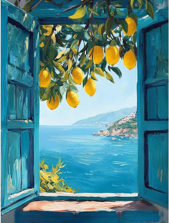 Detalle de Yaostarart Coastal Lemon Tree Paint by Numbers 12x16in 🎨