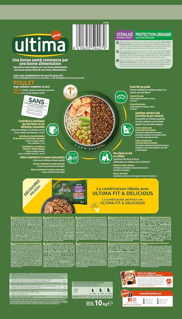 Detalle 2 de Ultima Sterilizzato Tratto Urinario 10 kg – cibo secco per gatti sterilizzati