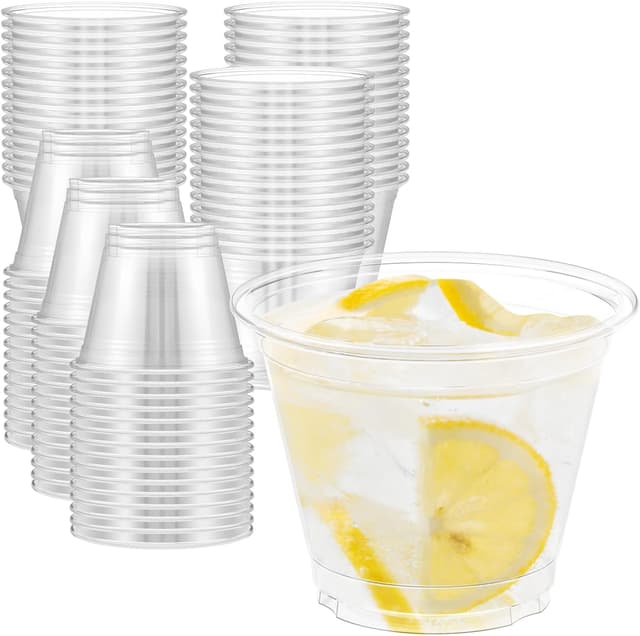 Detalle de Dealusy 100 Pack 9 oz clear plastic cups
