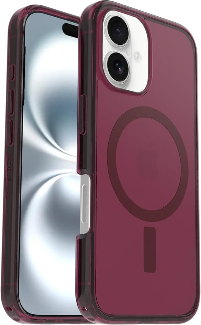 Detalle de OtterBox Symmetry Series Clear MagSafe iPhone 16 📱 Anticaídas