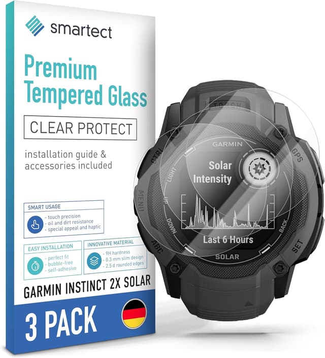 Detalle de smartect Verre Trempé 9H (3 pièces) pour Garmin Instinct 2X Solar – protection HD anti-rayures sans bulles