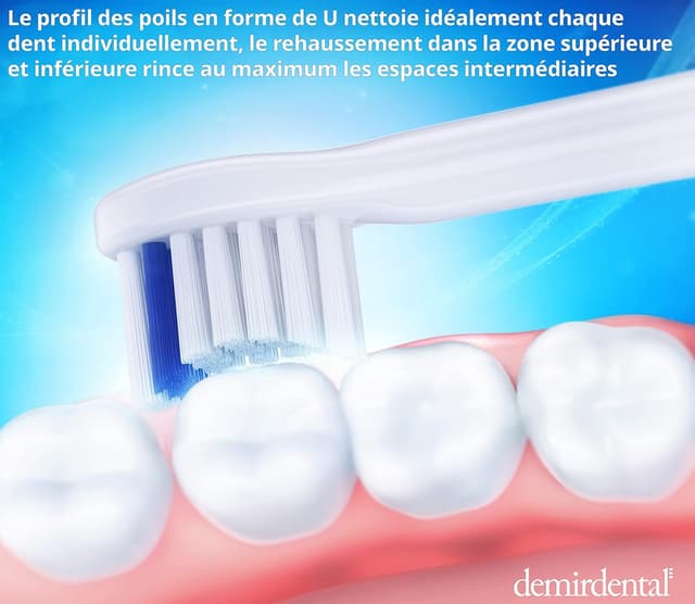 Detalle de Pack de 8 têtes de brosse de rechange demirdental compatibles Philips Sonicare (Mini, Medium) blanc, remplace HX6028