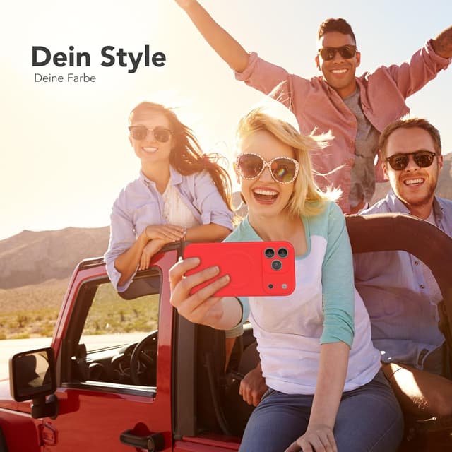 Detalle 2 de EAZY CASE magnetische Silikonhülle für iPhone 17 Pro Max – mattrot mit Kameraschutz