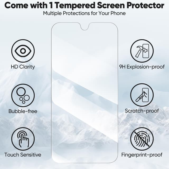 Thumbnail 6 de Peakally Handyhülle für Samsung Galaxy A16 5G / A16 4G mit Panzer-Schutzglas, RFID-Blockierung und Kartenfach – Blau