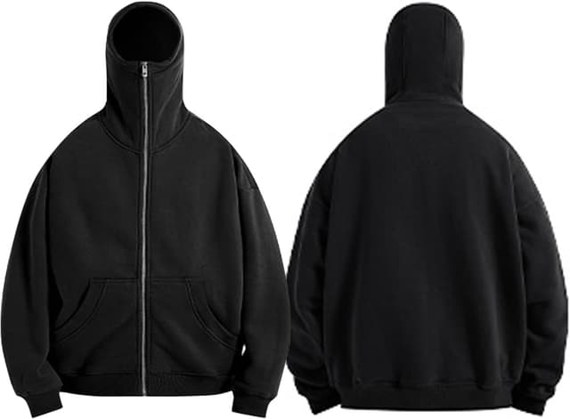 Detalle de Veste sweat Zifipeoed pour homme à capuche et col montant (style Harajuku) pour l’hiver et l’automne